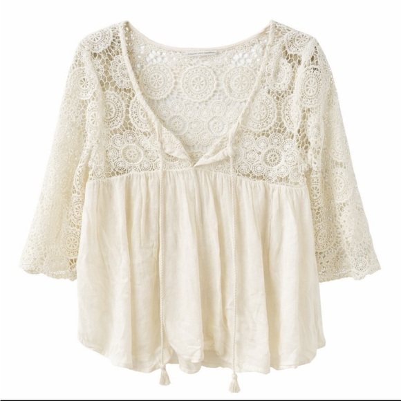 American Eagle 70s Style Boho Top - Picture 2 of 6